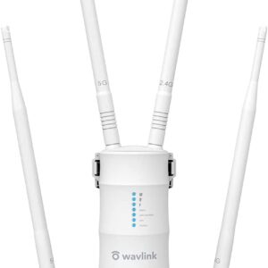 WAVLINK AC1200 High Power Outdoor Weatherproof WiFi Range Extender/Wireless Access Point/Mesh with Passive POE, Dual Band 2.4GHz 300Mbps+5.8 GHz 867Mbps, 4x7dBi Detachable Omni Directional Antenna
