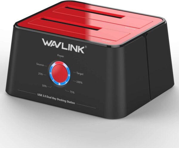 WAVLINK USB 3.0 to SATA I/II/III Dual-Bay External Hard Drive Docking Station for 2.5/3.5-inch HDD/SSD with UASP (6Gbps)